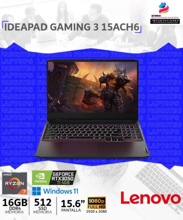 LAPTOP LENOVO IDEAPAD GAMING 3 15ACH6 ( 82K2009VLM