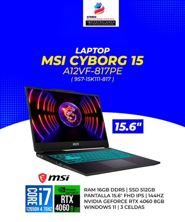 LAPTOP MSI CYBORG 15 A12VF-817PE ( 9S7-15K111-817 ) 